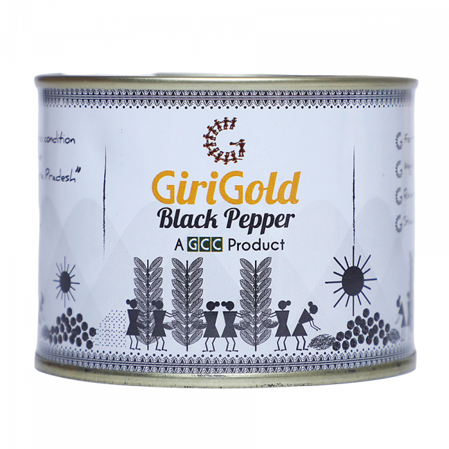 Tribes India Giri Gold Black Pepper (Kaali Mirch) Whole Peppercorns, Fine Quality, 50 Grams