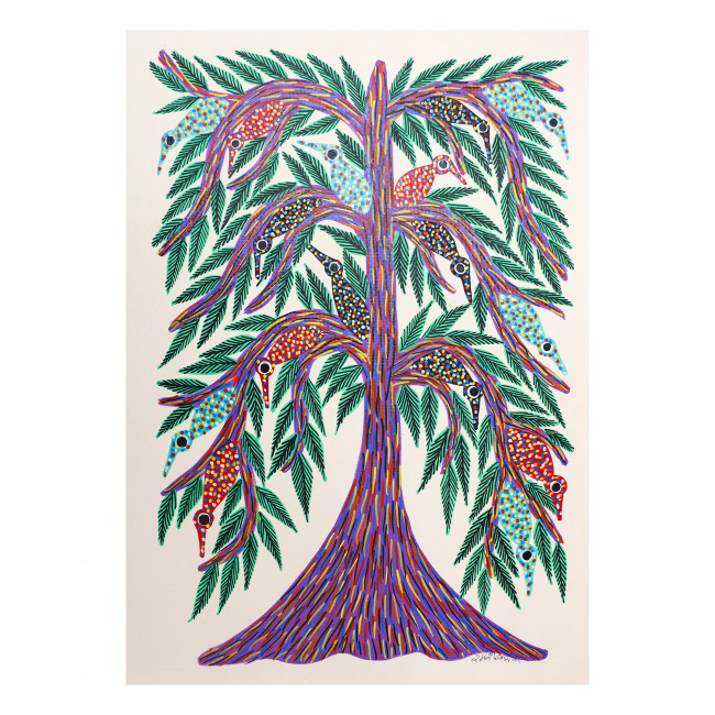 Handmade Paper Bhil Painting