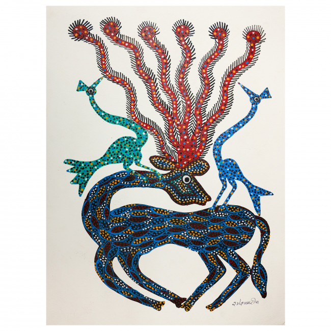 Handmade Paper Bhil Painting