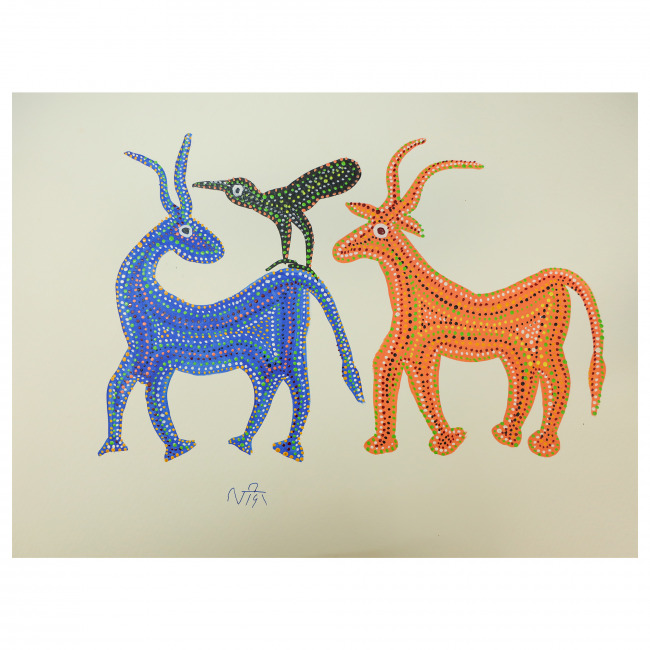 Handmade Paper Bhil Painting