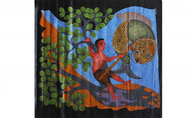 Handmade Gond Canvas Painting