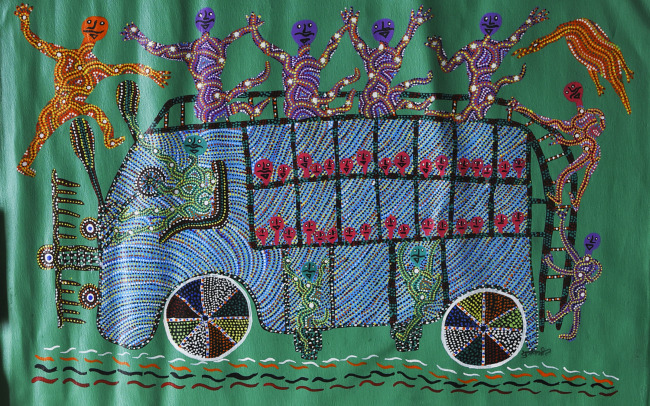 Handmade Gond Canvas Painting