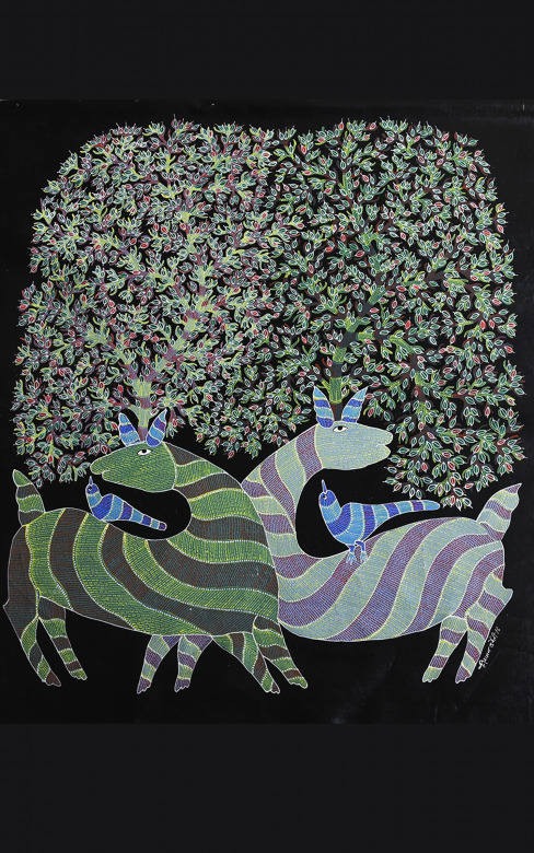 Handmade Gond Canvas Painting