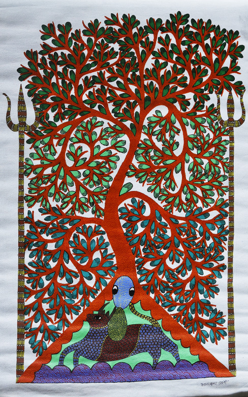 Handmade Gond Canvas Painting