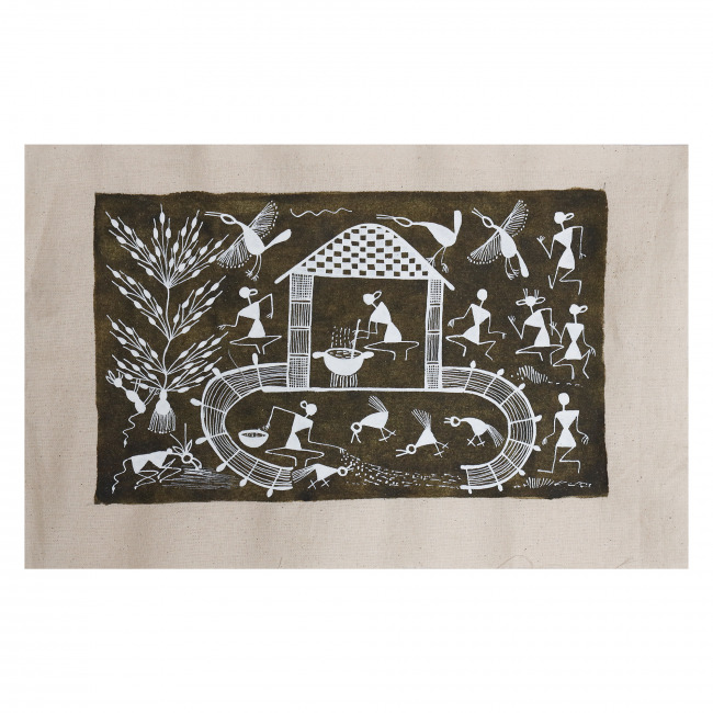 Handmade Warli Painting on Canvas