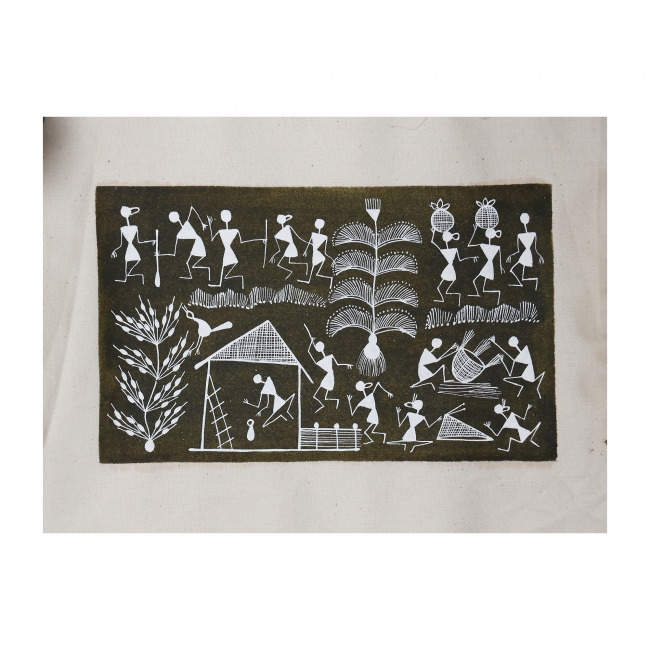 Handmade Warli Painting on Canvas