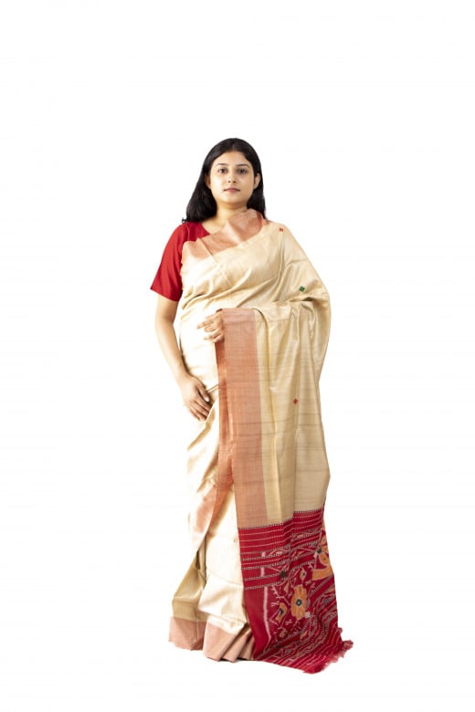 Handwoven Multicolor Tussar Saree