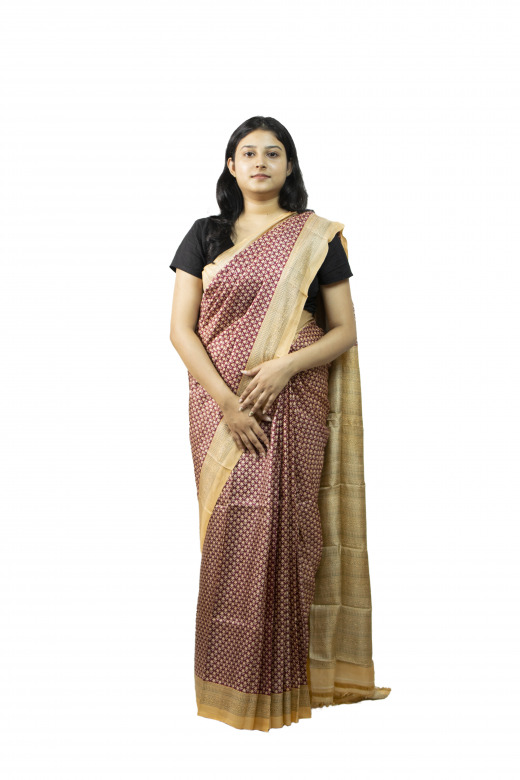 Handwoven Multicolor Tussar Saree