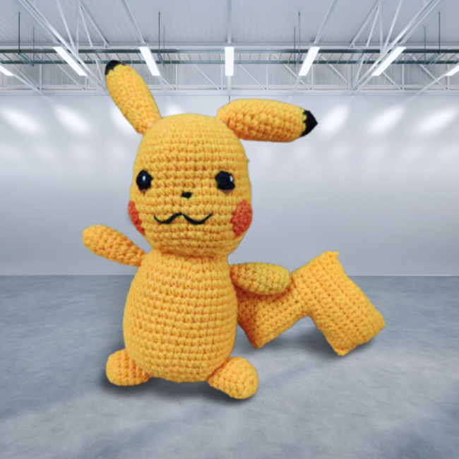 Hand Woven Pure wool Soft Toy Pickachu Pokemon