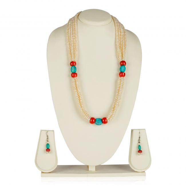 Handmade Multicolor Necklace with Earring