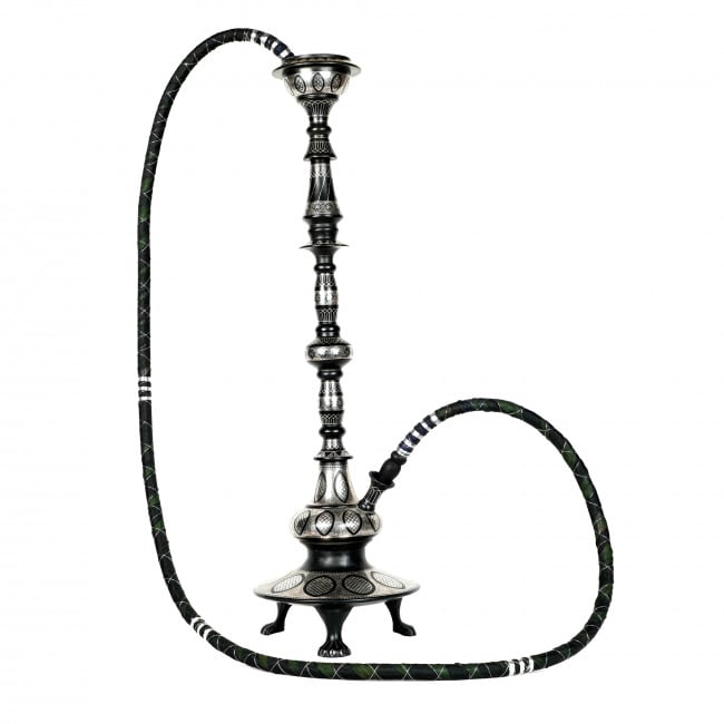 Bidri Handcrafted Hookah – Tarkashi Silver Inlay Work | Tribes India