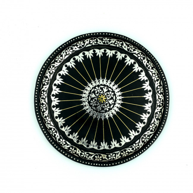 Handcrafted Bidri Plate – Sheet Low Work with Antique Finish | Tribes India