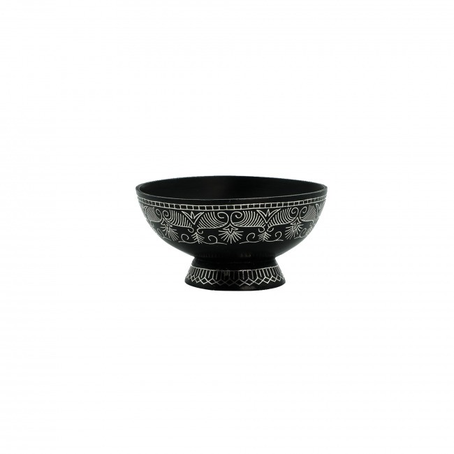 Handcrafted Bidriware Bowl – Traditional Silver Tarkashi Inlay Work | Tribes India
