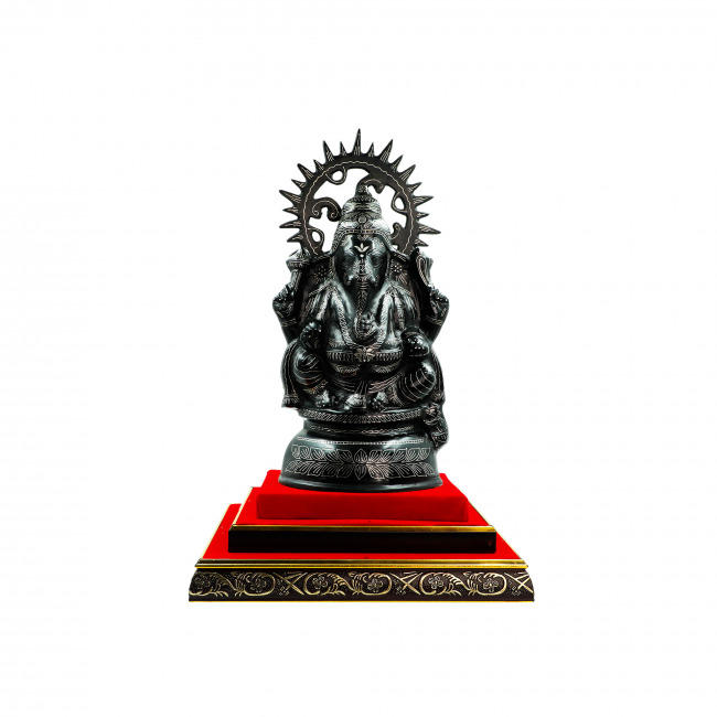 Handcrafted Bidriware Ganesh Idol – Traditional Silver Tarkashi Work | Tribes India