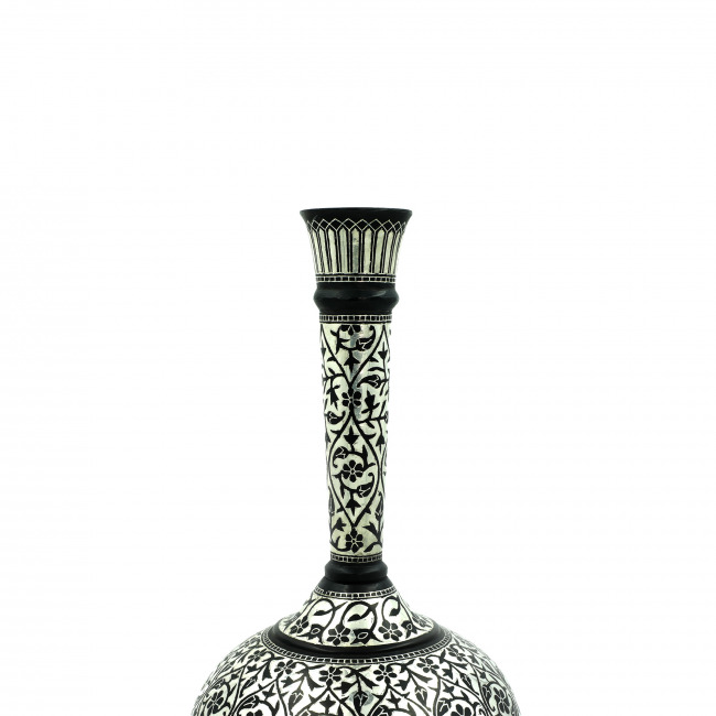 Handcrafted Bidriware Suray Vase – Mehtabi Sheet Design with Silver Tarkashi Inlay | Tribes India