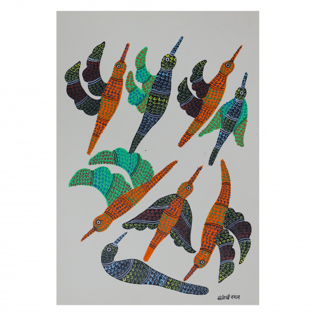 Handmade Gond Paper Painting – Traditional Tribal Folk Art from India | Tribes India