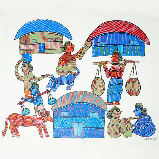 Painting Gond Paper