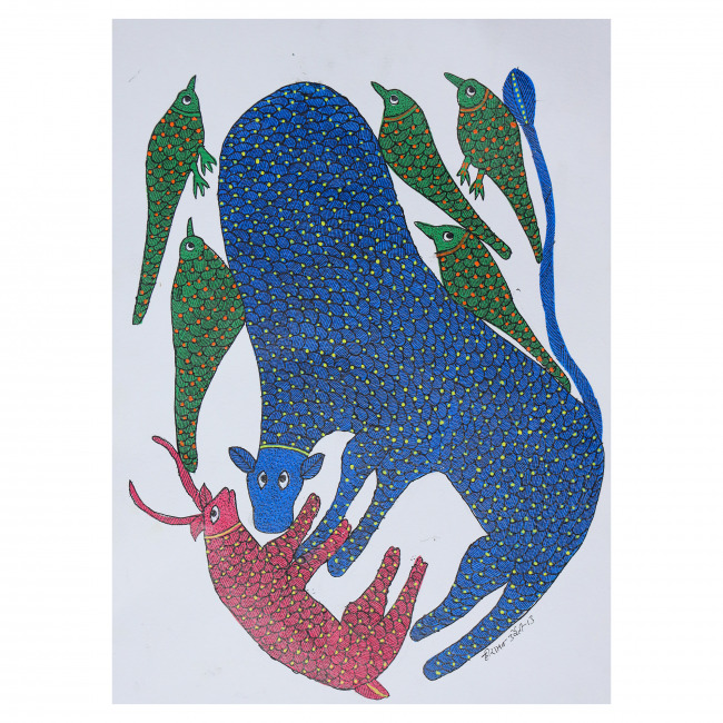Handmade Gond Paper Painting – Traditional Tribal Folk Art from India | Tribes India