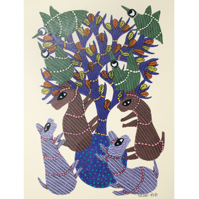 Painting Gond Paper