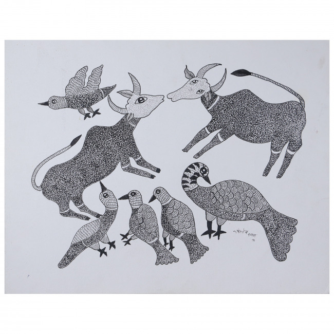 Handmade Gond Paper Painting – Traditional Tribal Folk Art from India | Tribes India