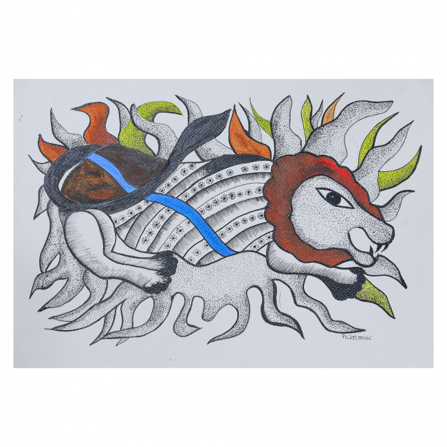 Handmade Gond Paper Painting – Traditional Tribal Folk Art from India | Tribes India
