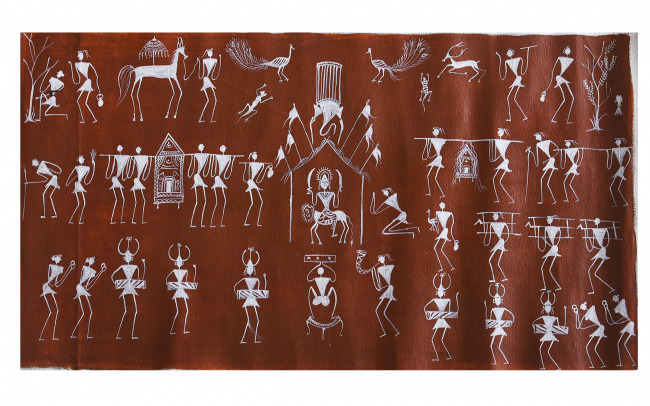 Handmade Muria Canvas Painting