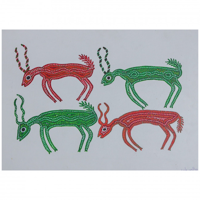 Handmade Bhil Paper Painting – Traditional Tribal Folk Art | Tribes India