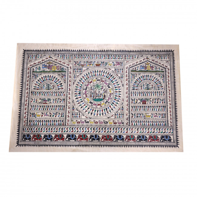 Handmade Saura Tussar Silk Painting