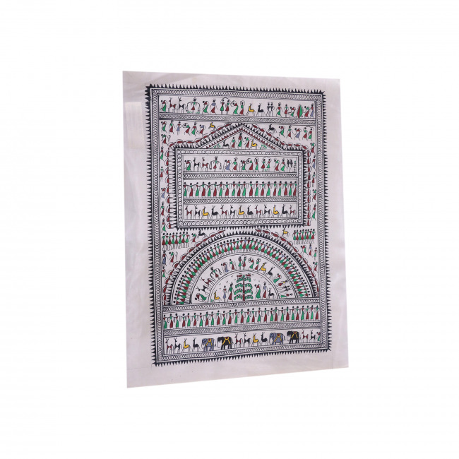 Handmade Saura Tussar Silk Painting