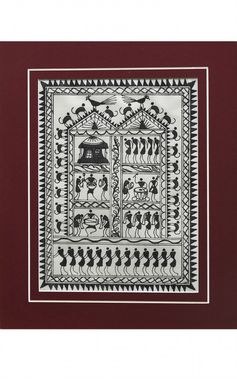 Handmade Saura Board Mount Painting