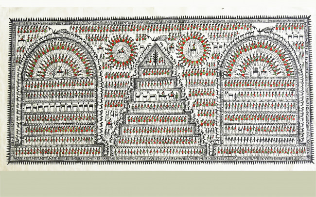 Handmade Saura Silk Painting