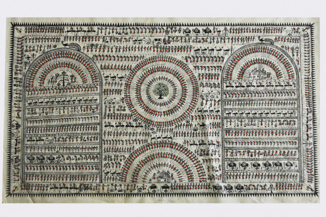 Handmade Saura Silk Painting