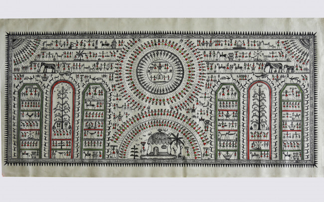Handmade Saura Silk Painting