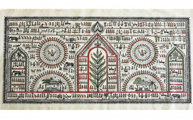 Handmade Saura Silk Painting
