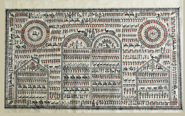 Handmade Saura Silk Painting