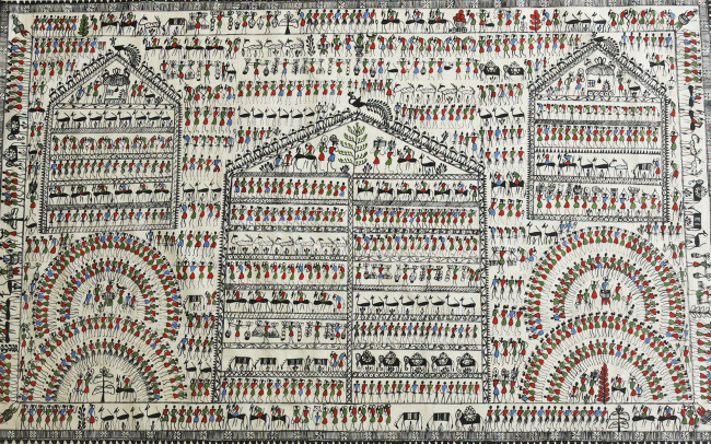 Handmade Saura Silk Painting