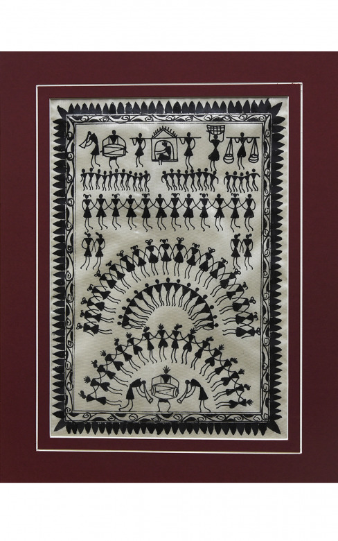 Handmade Tussar Painting with mount
