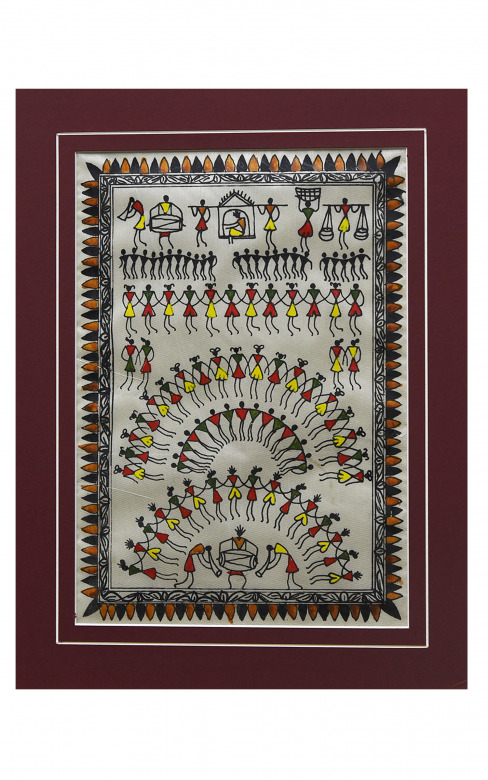 Handmade Tussar Painting with mount