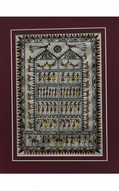 Handmade Tussar Painting with mount