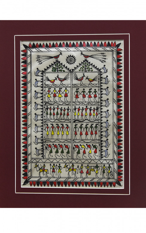 Handmade Tussar Painting with mount
