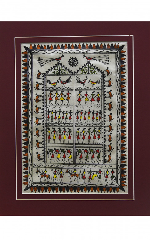 Handmade Tussar Painting with mount