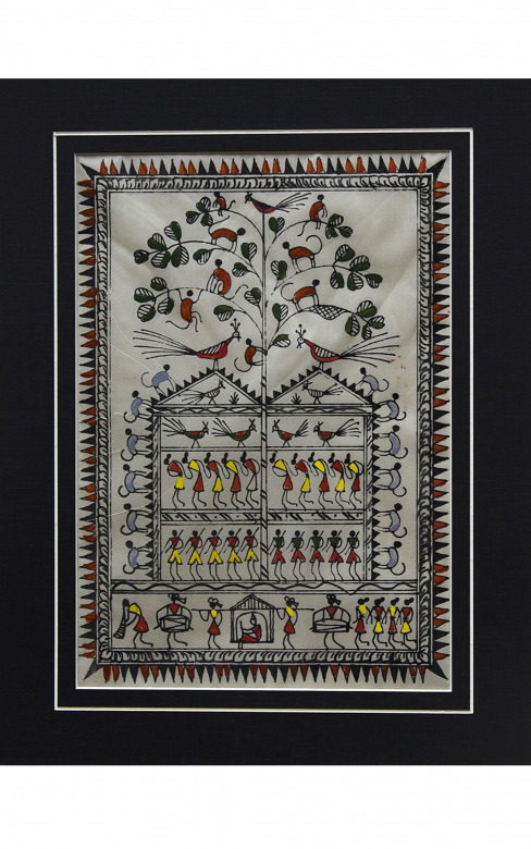 Handmade Tussar Painting with mount