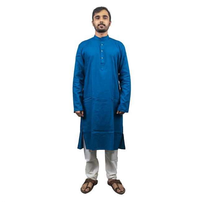 Cotton Linen Kurta & Pyjama Set - 36