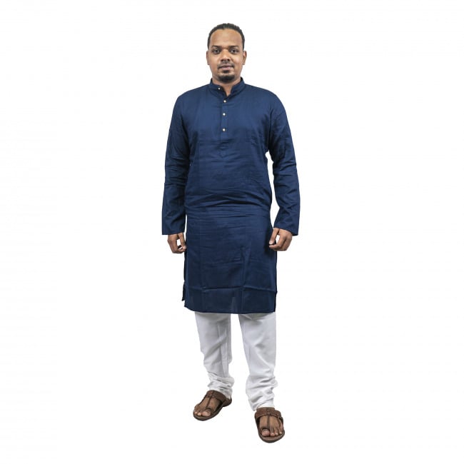 Cotton Linen Kurta & Pyjama Set - 42