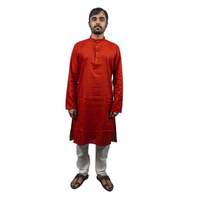 Cotton Linen Kurta & Pyjama Set - 42