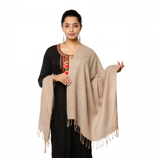 Handwoven (Angora Woolen) Brown Stole