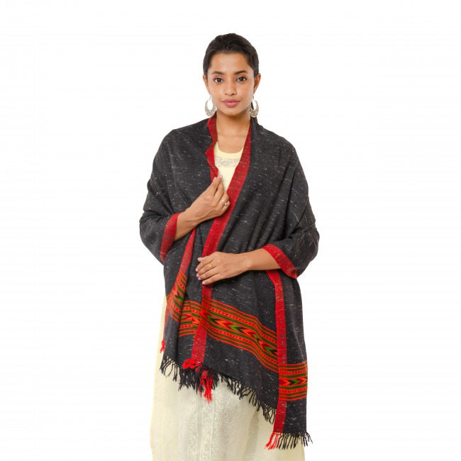 Handwoven Patti Doru Black Stole