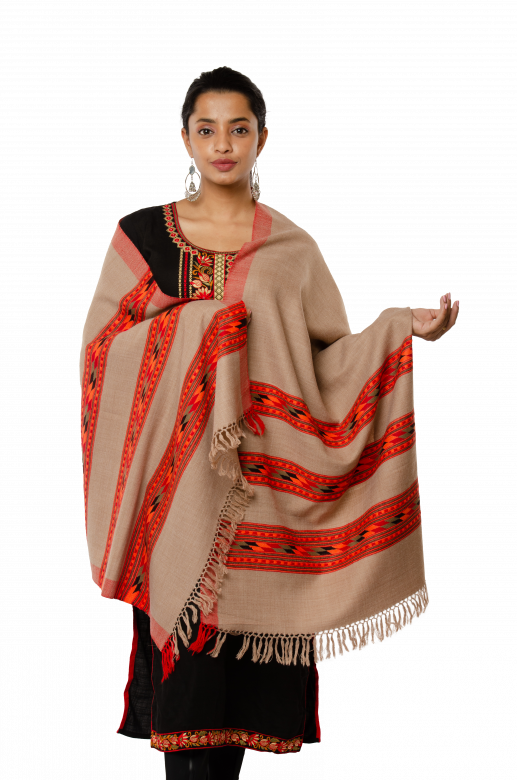 Handwoven Woolen Grey Stole