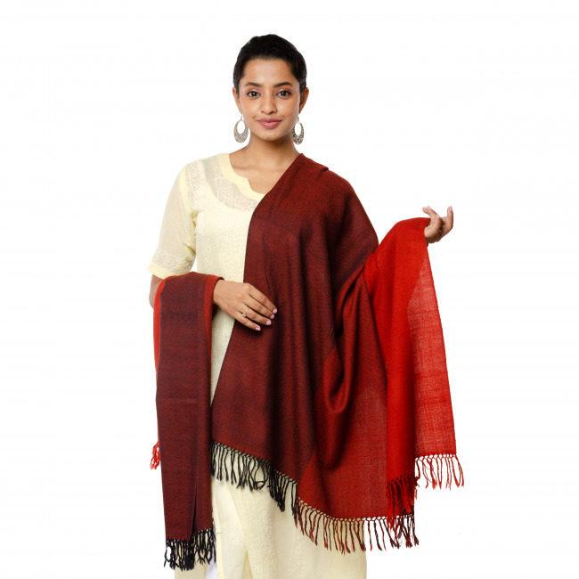 Handwoven Red Shawl