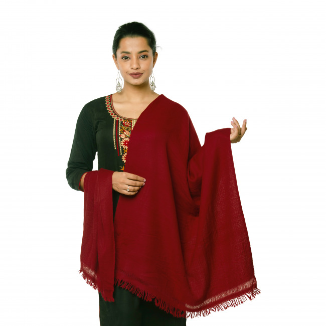 Handwoven Pashmina Maroon Stole